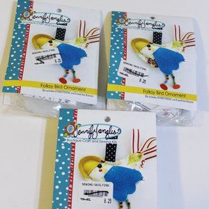 Craft Sewing Kits Folksy Bird Ornament Lot